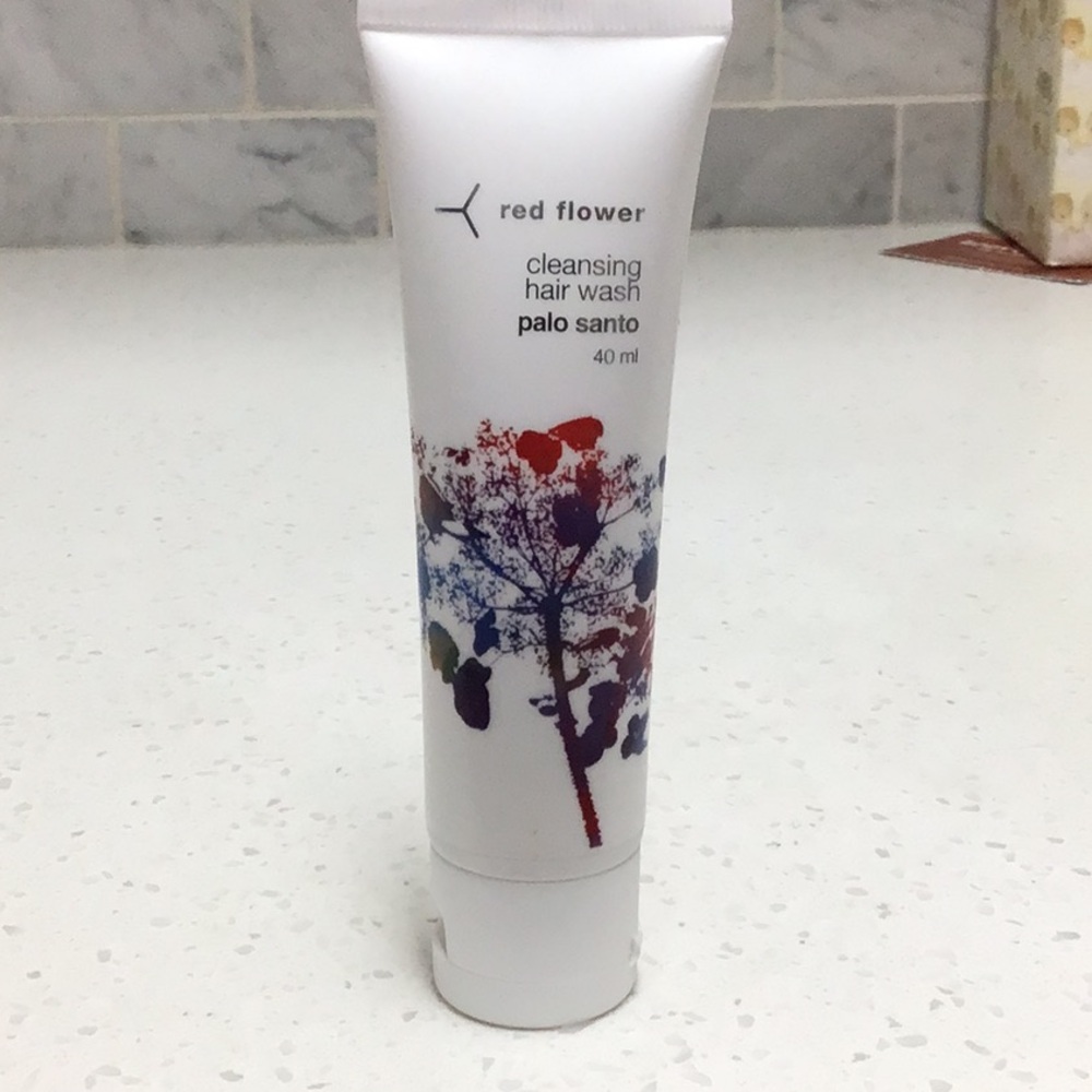 5/$25 red flower palo santo hydrating hair wash